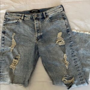 Express Distressed High Rise Jeans